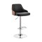 Armen Living Asher Adjustable Black Faux Leather and Chrome Finish Bar Stool LCARBAWABL - alternate 1